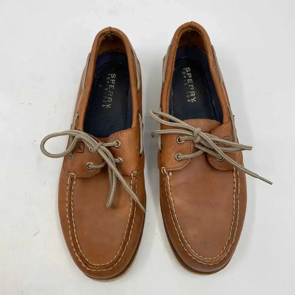 Sperry Brown Leather Lace-Up Boat Shoes | Men’s Size 10